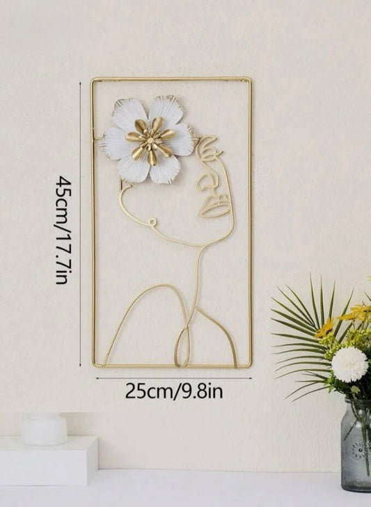 1pc High-End Woman & Flower Wall Art Decor