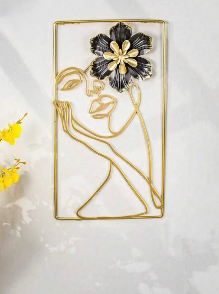 1pc High-End Woman & Flower Wall Art Decor